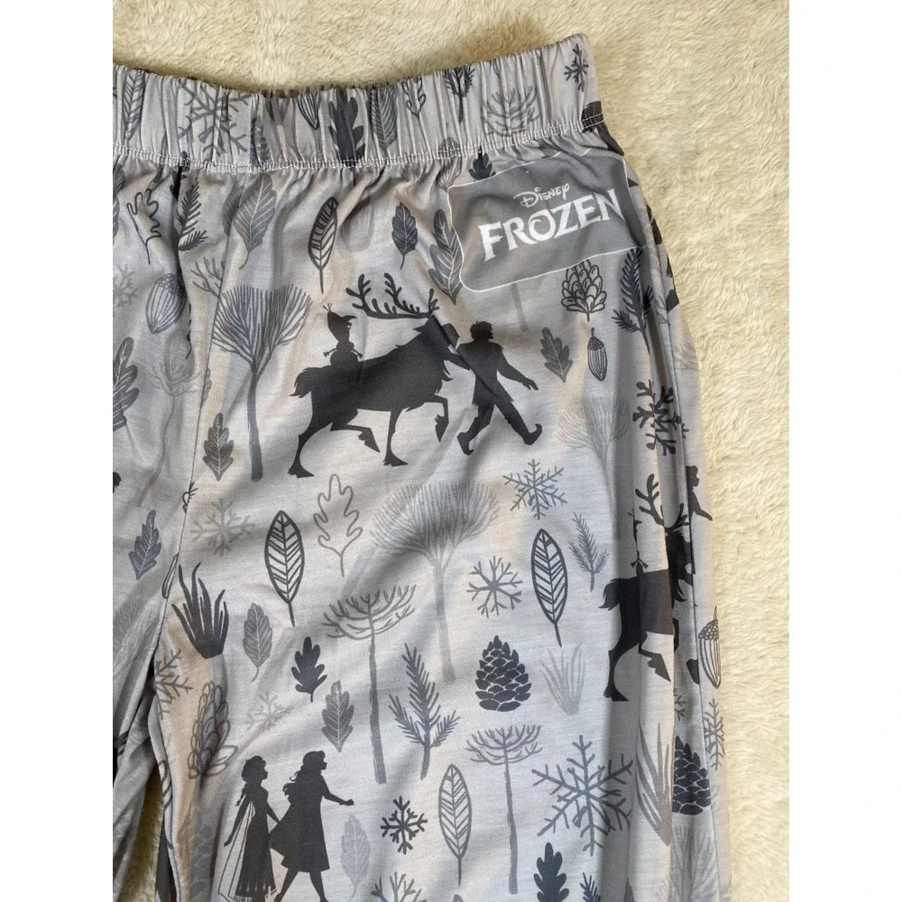 Disney Frozen Starlight Pajama Pants Women's X-Large Lounge Gray Leg Buttons - Picture 2 of 8